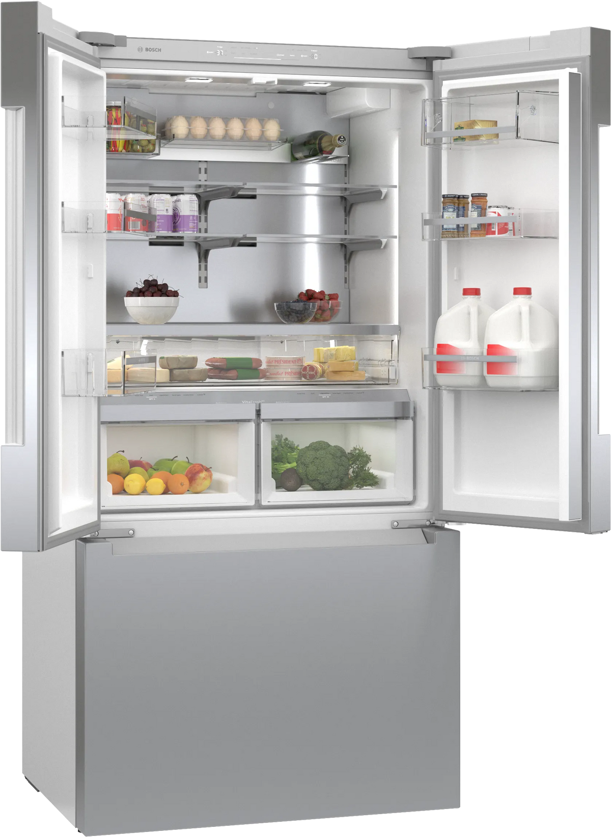 Bosch B36CT81ENS 800 Series French Door Bottom Mount Refrigerator 36'' Stainless steel (with anti-fingerprint). Total No Frost