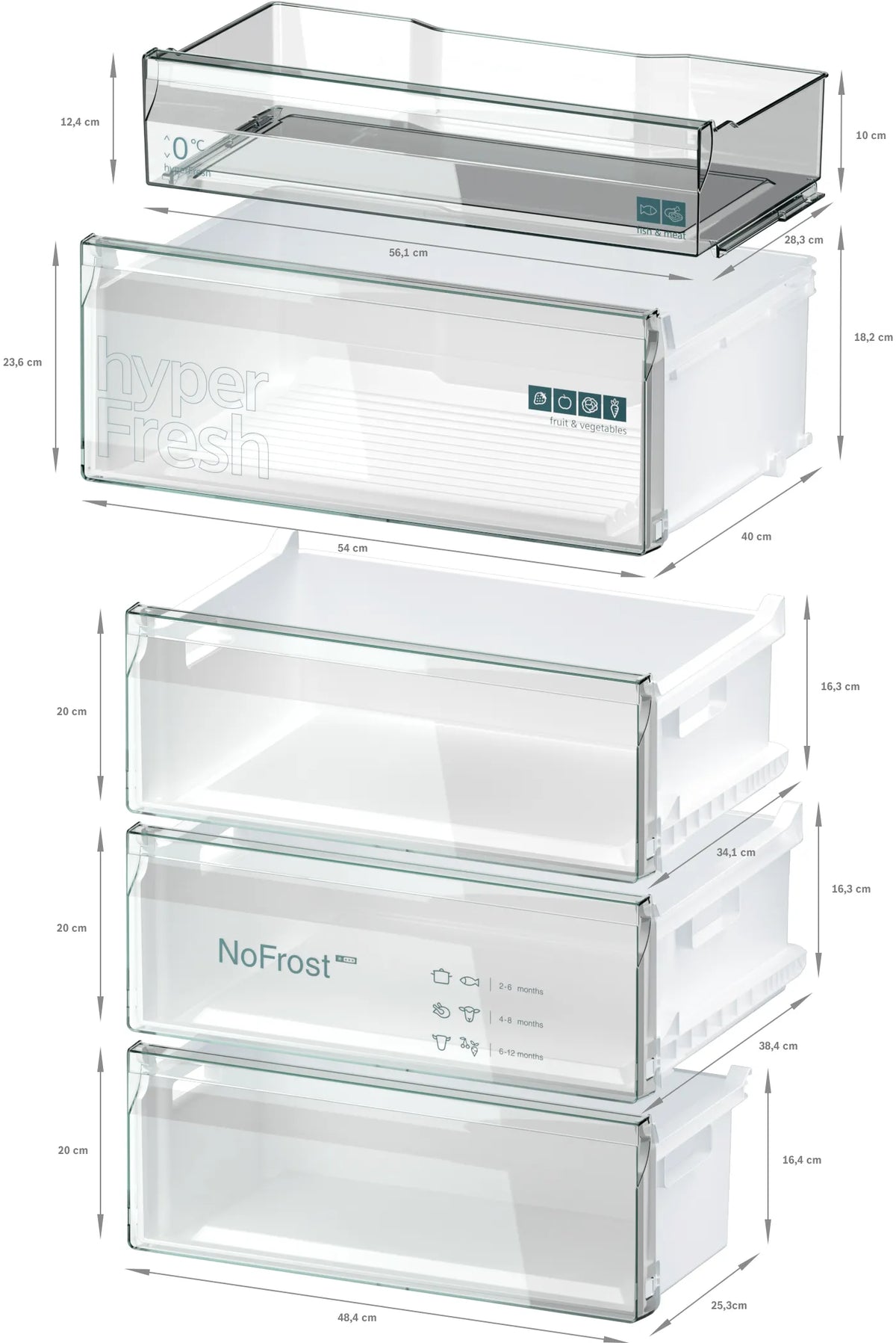 SIEMENS KG49NXIDF iQ300 Free-standing fridge-freezer with freezer at bottom 203 x 70 cm Brushed steel anti-fingerprint