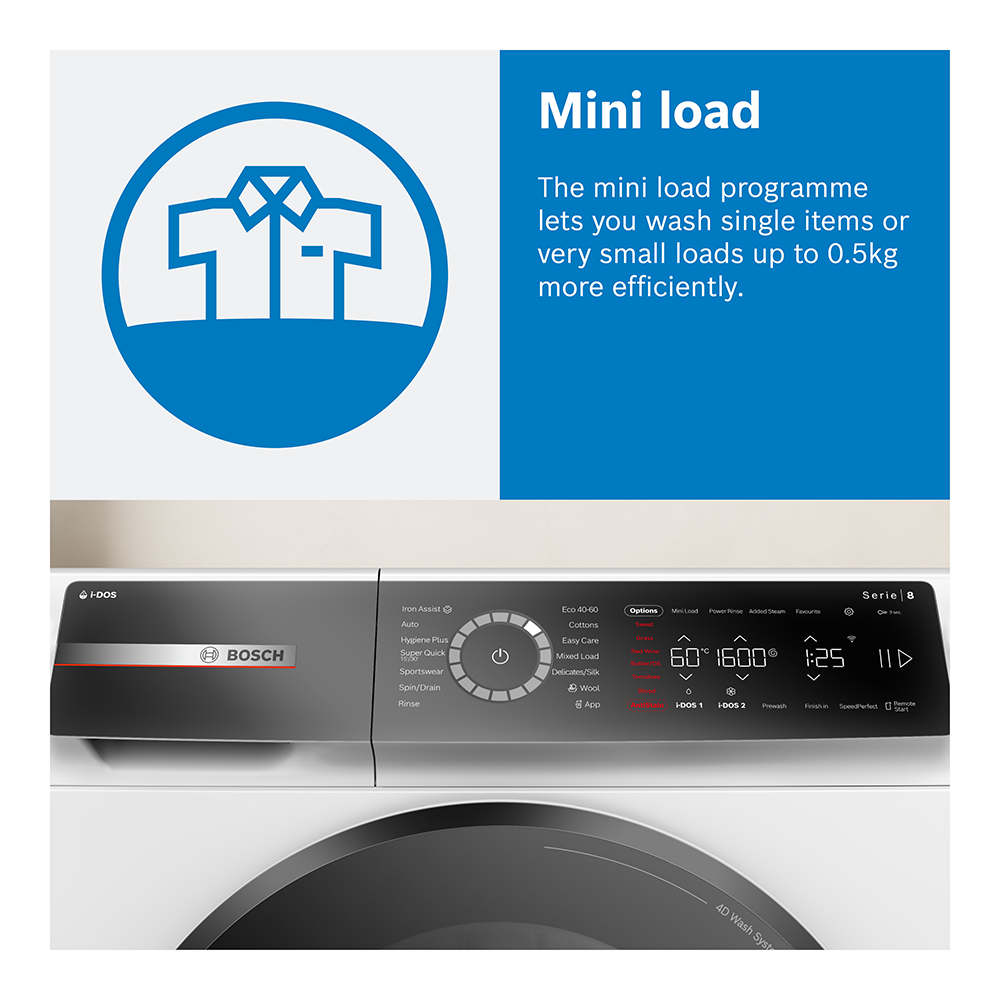 Bosch WGB256A1GB 10kg Series 8 i-DOS Washing Machine 1400rpm – WHITE