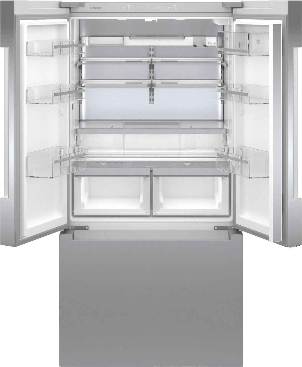 Bosch B36CT81ENS 800 Series French Door Bottom Mount Refrigerator 36'' Stainless steel (with anti-fingerprint). Total No Frost
