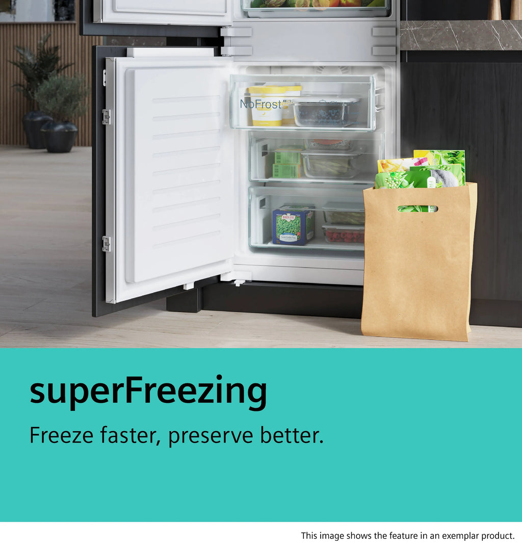 SIEMENS KG49NXXCF iQ300 Free-standing fridge-freezer with freezer at bottom 203 x 70 cm Brushed black steel antiFingerprint. Total noFrost