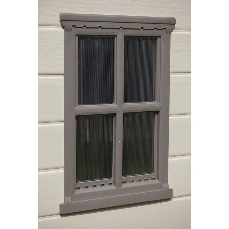 Factor 8 ft wide x 6 ft deep plastic storage shed