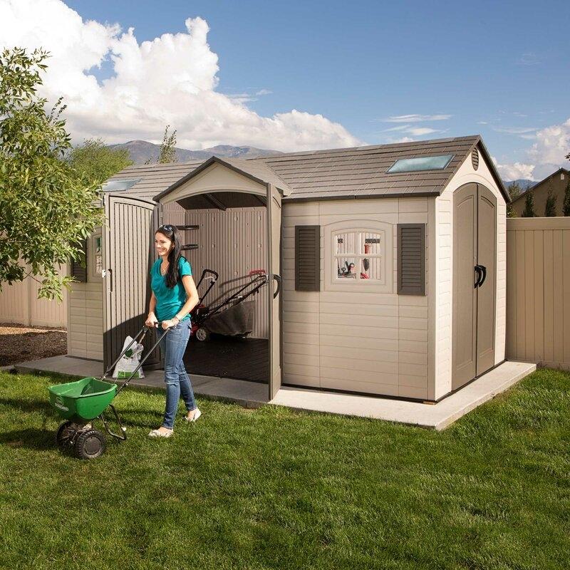 Dual Entry 15 ft. W x 8 ft. D Plastic Storage Shed