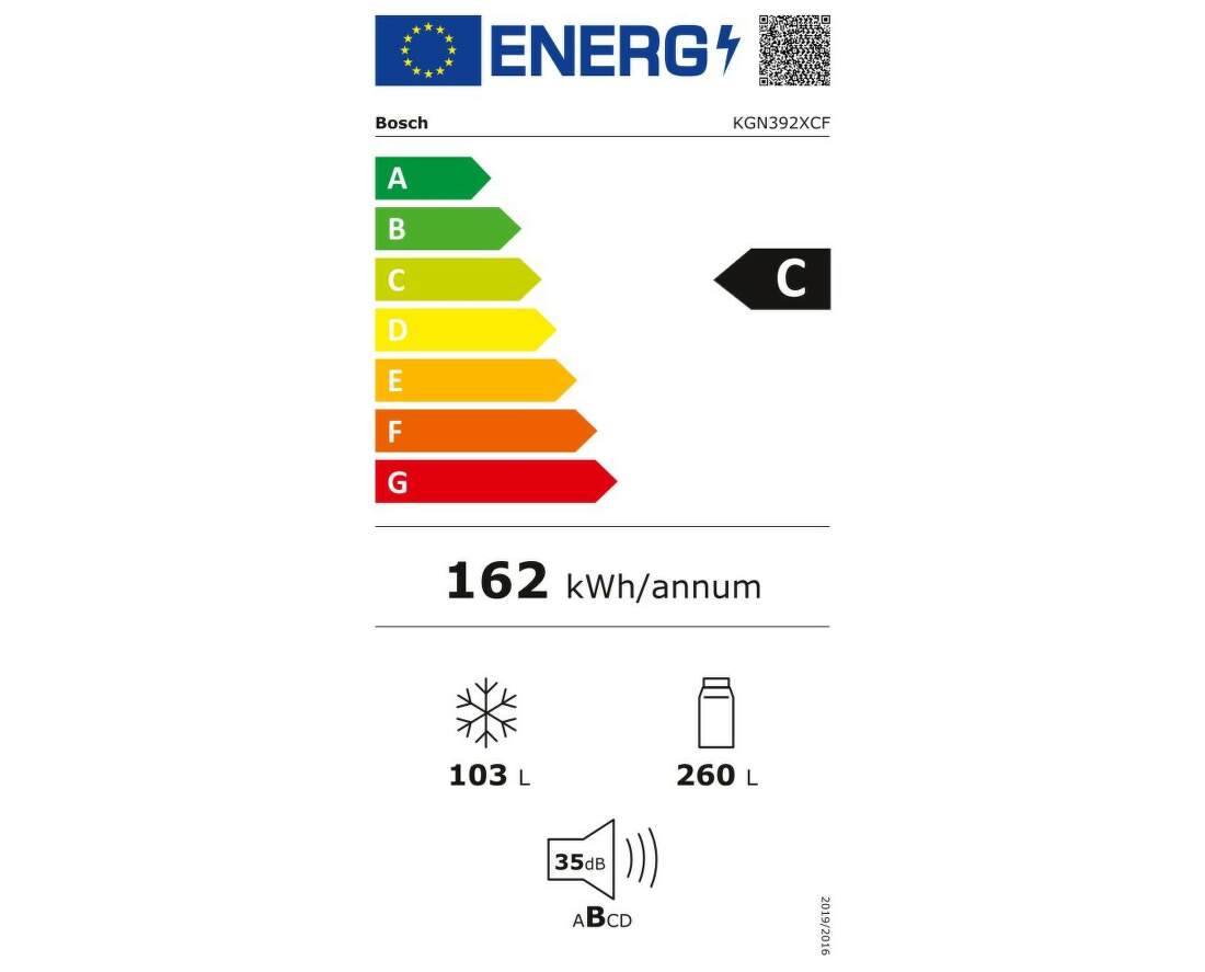 Bosch KGN27NBFAG Serie 2 Freestanding Fridge Freezer with NoFrost, MultiBox XXL, LED Lights, 182.4 x 55cm, Black [Energy Class F]