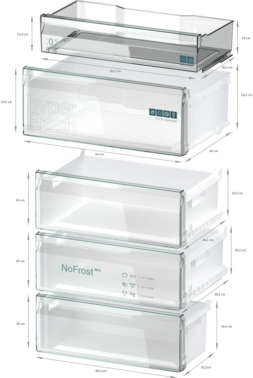 SIEMENS KG49NXXCF iQ300 Free-standing fridge-freezer with freezer at bottom 203 x 70 cm Brushed black steel antiFingerprint. Total noFrost