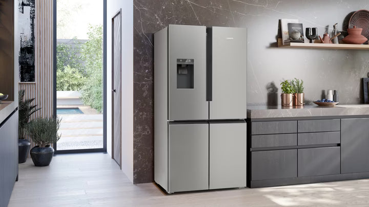 SIEMENS KF96DPXEA iQ700 French door bottom freezer. multi door 183 x 90.5 cm Brushed black steel antiFingerprint. Total noFrost