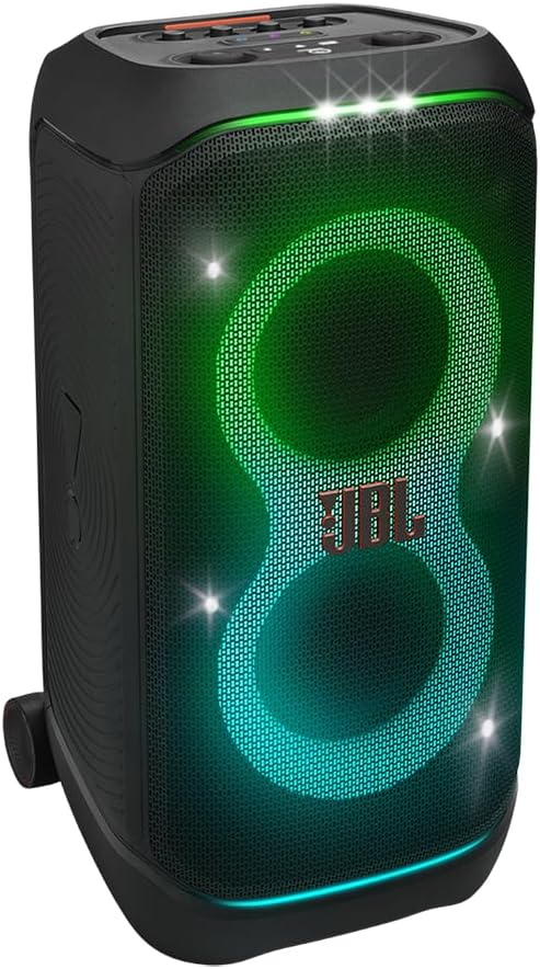 JBL PartyBox Stage 320 Portable Party Speaker with Wireless Two Microphone System (Black)